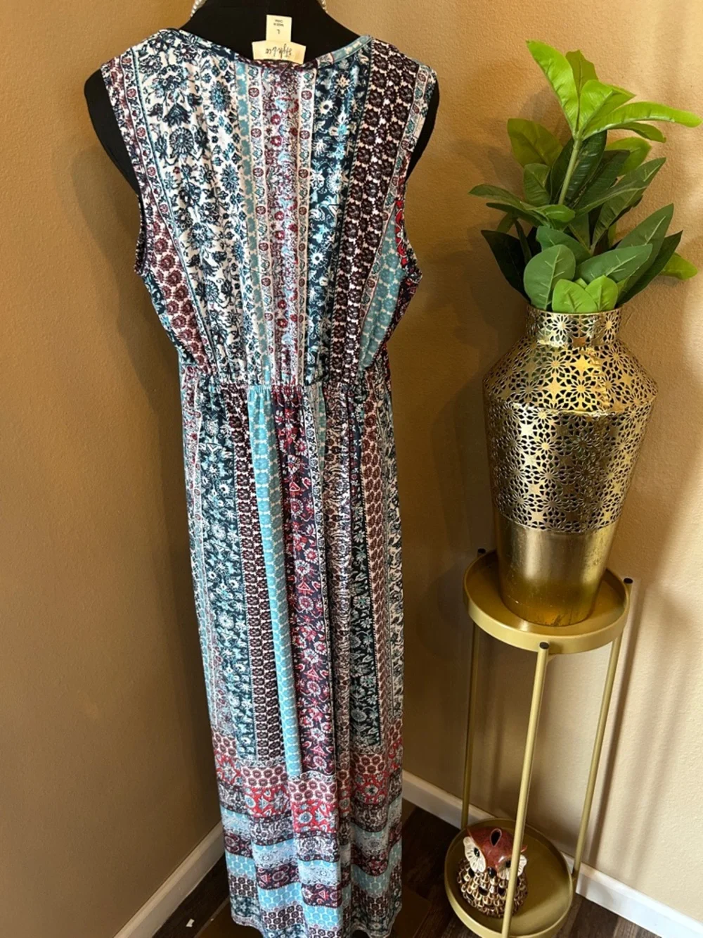 Style & Co. Blue, Navy & Red Patterned Maxi Dress - Picture 8 of 15
